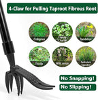 Upgraded Weed Puller Tool Stand Up Heavy Duty: Alloy Long Handle & 4-Claw Steel Head Design, Durable And Lightweight Weeding Tool Gardening Supplies - No Need to Bend Over Or Kneel Down to Weed Easily