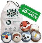 No More Dryer Sheets! Reusable Wool Dryer Balls XL 6-Pack - Reduces Static, Cuts Dry Time, & Softens Naturally