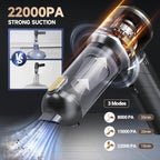 Car Vacuum Portable Cordless, Foldable Handheld Vacuum with Brushless Motor, 22000PA High Power Mini Hand Vacuum Cleaner & Air Blower & Duster & Pump for Home, Pet, Office