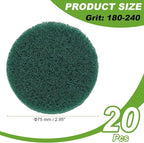 Power Scrub Pads, Scrubbing Pads 180 Grits Scouring Discs - Fitting for (Home Kitchen Cleaning - Drill Attachment - Scrubber Replacement) 20 Pcs & 3 Inch & Green