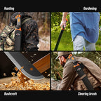 Machete with Saw 25" / 19" Heavy Duty Tool & Sheath - Ergonomic No-Slip Handle - Survival Knife with Serrated Blade - Machetes for Bushcraft Hunting Garden Cutting Trees and Yard Work