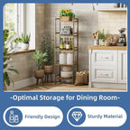 HITNET Bamboo Book Shelf, Tall Narrow Bookcase, Bathroom Shelving Unit 5 Tier Floor Standing Adjustable Bookshelf for Small Spaces, Walnut