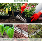 Iron Weeding Rake 2.0, New 5/6/7/8 Teeth Carbon Steel Garden Weeder Rakes, Weeder Puller Tool for Yard Lawn and Garden, Heavy Duty Metal Rake for Lawn, Flower Beds & Soil Aeration(8 Teeth)