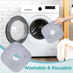 4 Pack 8.6" Square Microfiber Mop Pads Refills, Machine Washable, Highly Absorbent, Compatible with for True & Tidy Spin Mop and Most Square Spin Mops & Bucket