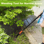 Pragmatist L Shaped Garden Hoe Tool, 70.9Inch Heavy Duty Manual Crevice Weeding Hoe - Weeder & Cultivator Hoe Garden Tool with Adjustable Long Handle for Digging, Trenching, Weeding, Loosening Soil