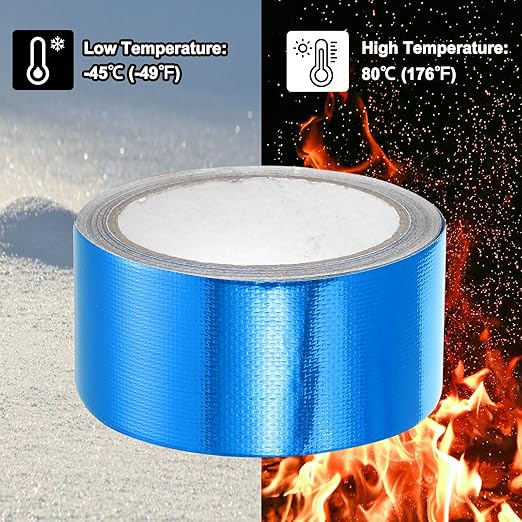 PATIKIL Awning Repair Tape 8m x 5cm Waterproof Canvas Tape High Adhesive Tear Repair Patch Kit for PVC Tarpaulin Tent Awning Fabric RV Sail Boat Cover, Blue (2" x26.24ft)