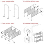 JSB 3-Tier Adjustable Shelving Unit, Heavy Duty Storage Rack Organizer Metal Corner Shelf for Kitchen Living Room Laundry Pantry Bathroom (Black, 3 Tier)…