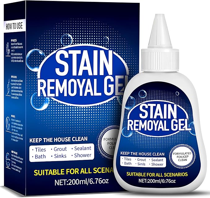 RKINC Stain Remover Gel, 6.76 Oz Household Washing Machine Cleaner for Washing Machine, Refrigerator Strips, for Tiles Grout Sealant Bathroom Cleaning Home Kitchen Sinks Cleaner