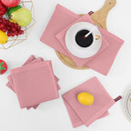 Homaxy 100% Cotton Waffle Weave Kitchen Dish Cloths, Ultra Soft Absorbent Quick Drying Dish Towels, 12 x 12 Inches, 12-Pack, Dried Rose