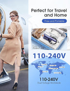 Smart Steam irons Handheld Steamer for Clothes – Global Voltage Adaptation, Palm-Sized & Lightweight, Dual Steam Modes, Easy Wrinkle Remover, Auto Shut-Off, for Travel & Home (100-240V)