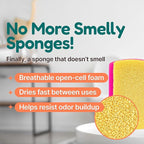 3-in-1 Silicone Scrubber Sponge with Squeegee – Non-Scratch Kitchen Sponge for Dishes, Sink & Bathroom, Quick-Dry, Reusable Cleaning Tool (Teal +Yellow)