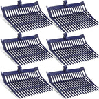 Lasnten 6 Pcs Manure Fork Replacement Head, 18 Tines Pitchfork Head with Screws and Nuts, Horse Manure Rake for Picking up Grass and Hay (Navy)