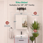 TokeShimi 16x20 Recessed Medicine Cabinet with Mirror Aluminum, Tempered Frameless Bathroom Mirror with Storage Adjustable, Silver Surface Mount Medicine Cabinet for Bathroom Farmhouse