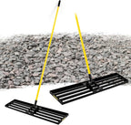 Lawn Leveling Rake, 45"x10" Heavy Duty Sand Leveling Tool with 7FT Long Handle, Steel Golf Rake for Soil, Compost, Gravel, Lawn Leveler for Yard, Garden, Golf Course, Landscaping Level Tool