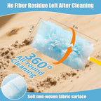 40 Count 360° Heavy Duty Duster Refills Compatible with Swiffer, Large Size-Extra Thick Disposable Electrostatic Duster Refill with 1 Short Handle for Furniture, Blinds, Ceiling Fans