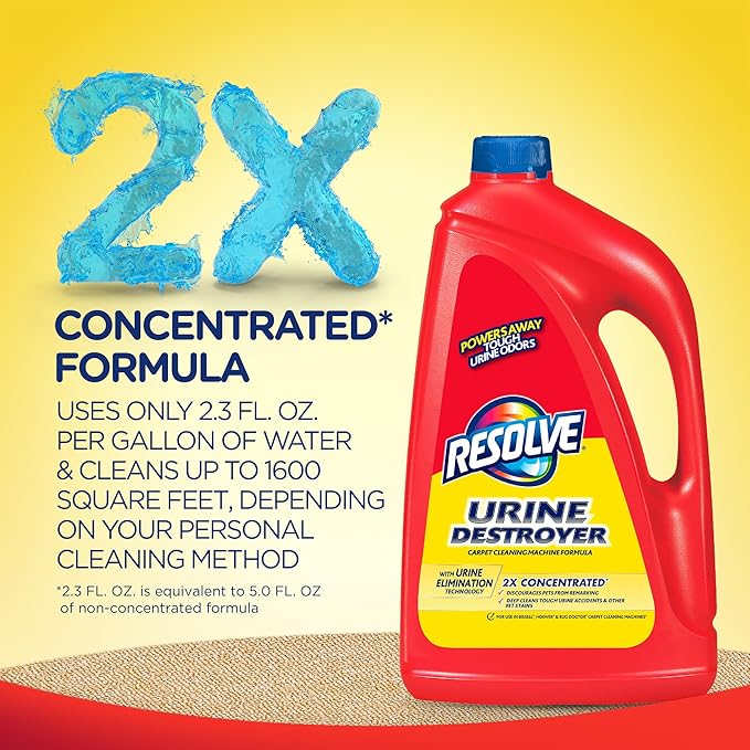 Resolve Carpet Concentrate for Steam Urine Destroyer, Carpet Cleaner Solution, Carpet Cleaner, Pet Stain and Odor Remover, 60 Fl Oz