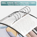Liuoud Clear Garment Bag for Hanging Clothes 10” Gusseted, 32” Suit Bags for Open Closet Storage Plastic Clothes Cover for Coat, Dress, Shirts, Fur, Jacket, Wardrobe Protectors, 4 Pack