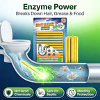 Drain Cleaner and Deodorizer Sticks, 24 Pcs Enzyme Drain Sticks - Natural Clog Remover & Odor Eliminator, Prevent Clogged Drains Year-Round in Kitchen, Bathroom, Shower & Toilet