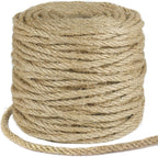 Tenn Well 5mm Jute Rope, 295 Feet 4Ply Twisted Thick Twine Rope for Gardening, Crafting, Packing, Bundling, Cat Scratching Post, Macrame Projects
