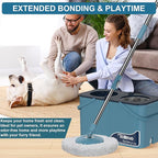 Gen 1 Large-Capacity Spin Mop and Bucket – for Big Homes & Deep Cleaning Days,4-Chamber System Separates Dirty & Clean Water, 2-GAL Heavy-Duty Design with Wheels & 8 Refill Mop Heads - Blue/Grey
