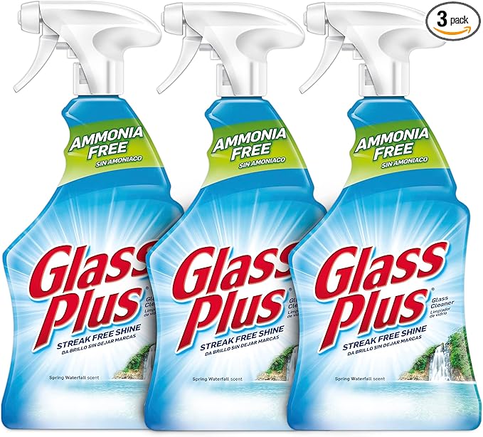 Glass Plus Glass Cleaner, 32 fl oz Bottle, Multi-Surface Glass Cleaner (Pack of 3)