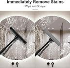 8.5" Window Squeegee for Home or Car, 2-in-1 Auto Window Cleaner with Sponge Car Windshield Squeegee for Gas Station, Shower, Glass & Outdoor