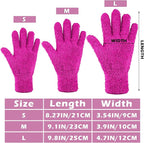 Patelai 3 Pairs Microfiber Plant Dusting Gloves Leaf Cleaning Gloves for Indoor Plants, Blinds, Furniture, House (Purple,Rose Red,Black,Large)