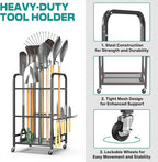 EVERHANGER Garden Tool Organizer and Storage, Yard Tool Stand Garage Tool Organization, Yard Tool Racks for Indoor/Outdoor Use