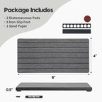 2PCS Diatomite Quick Stone Drying Tray Mat For Bathroom & Kitchen Counter, Instant Dry Water Absorbent Drink Bar Coaster,Vanity Sink Caddy Organizer,Dish Soap Sponge Holder, Dark Gray,8"x3.8"