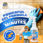 Gel Grout Cleaner for Tile Floors 1 Quart Made in USA - Heavy Duty Gel Bathtub Cleaner for Dirt and Grim, Safe in Colored Grout, Ceramic Floor, Bathroom Shower Kitchen Outdoor Porcelain