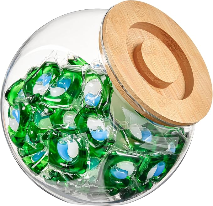 SUBEKYU Laundry Pods Container,0.85 Gallon Laundry Pod Holder Dispenser,Dishwasher Pods Container,Laundry Room Organization and Storage Box for Washing Powder,Scent Beads,Dryer Balls