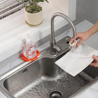 Silicone Bathroom Soap Dishes with Drain Spout-Bathroom and Kitchen Sink Organizer,Sponge Holder,Dish Soap Tray,Perfect for Dispenser,Scrubber,Bottle,Cup on Sink or Counter-Orange 4.9"×3.2"