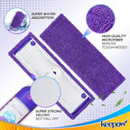 KEEPOW Reusable Pads for Swiffer Power Mop, Refill Pads for Swiffer Power Mop Wood Floor Cleaning, Microfiber Mop Pads for Hardwood Floors (2 Pack)