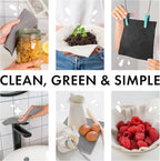 SUPERSCANDI 6 Pack Swedish Dishcloths for Kitchen - 100% Biodegradable & Compostable Reusable Paper Towels Washable, Food-Safe & Without Plastic - Dish Rags Suitable for Any Surface, White