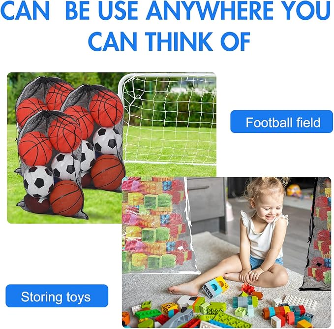 Berlune 30 Pack 24 x 36 Inches Large Mesh Bags for Laundry, Wash bags, Sturdy Mesh Material Closed with Drawstring, Factory, University, Dormitory, Travel and Apartment Dweller (Black, White)