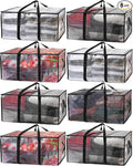 ClearSpace Heavy Duty Moving Bags or Storage Bags – Clear Storage Bins with Lids, Large Moving Boxes with Backpack Straps & Zippers – Packing Bags & Moving Supplies for College Dorm- 8 Pack