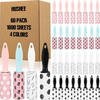 Hushee 60 Pcs Bulk Mini Lint Roller for Pet Hair and Clothes Lint Roller Travel Size Removers Sticky Removing Tool for Travel, Gift Bags, Furniture, Car Seat