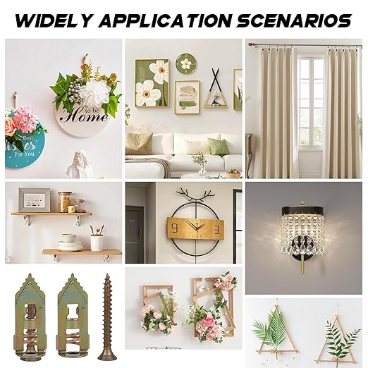 100PCS Self Drilling Drywall Anchors Screws Kit, 50 Anchors and 50 Screws for Heavy Duty, Upgraded Zinc Plated Steel,No Drill Needed,Perfect for TV, Bike, Shelf Straps, Cabinet & Fixing Curtains (100)