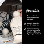 Molly's Suds Wool Dryer Balls | XL, Premium Organic Fabric Softener, Hypoallergenic, Hand-Felted, Reusable, Reduce Drying Time | Black, Set of 6