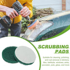 Power Scrub Pads, Scrubbing Pads 180 Grits Scouring Discs - Fitting for (Home Kitchen Cleaning - Drill Attachment - Scrubber Replacement) 6 Pcs & 5 Inch & Green