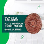 Scotch-Brite Copper Coated Scrubbers, Scouring Pads for Cleaning Tough Baked-On Messes, Metal Scrubbers for Cleaning Dishes, 3 Scrub Pads
