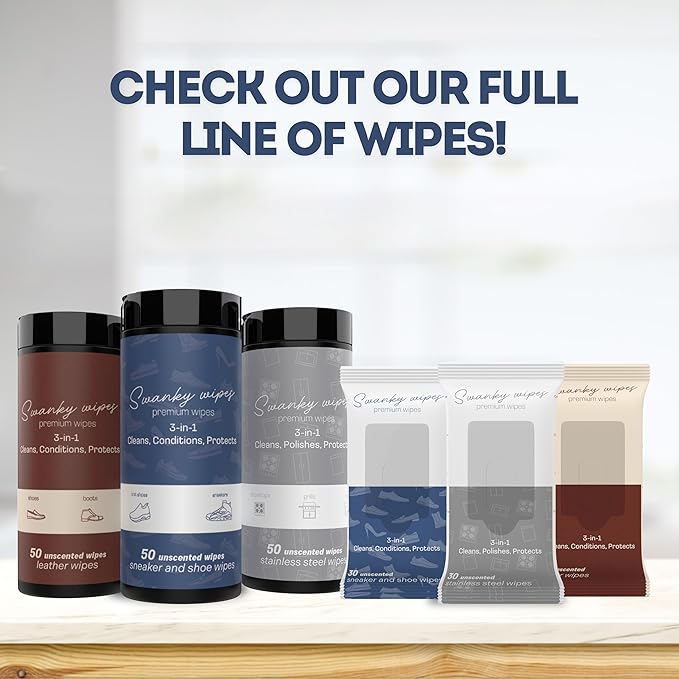 Swanky Stainless Steel Cleaner Wipes - Grime & Grease Remover Kitchen Cleaning Supplies - Clean & Shine, For Stove Top, Refrigerator, Sink, Oven, & Household Appliances - Canister, 100 Count