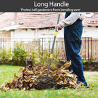 Leaf Rake, 30-61 inch Garden Rakes for Leaves Heavy Duty Long Handle, 25 Tines 18" Wide Metal Thatch Lawn Gravel Shrub Yard Landscape Rake for Leaves and Grass