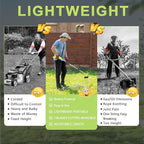 Weed Wacker Cordless,2000mah Battery Operated Weed Trimmer 3 Types Cutting Blade Lightweight Electric Grass Cutter,Fast Charger Portable Lawn Trimmer for Yard Garden
