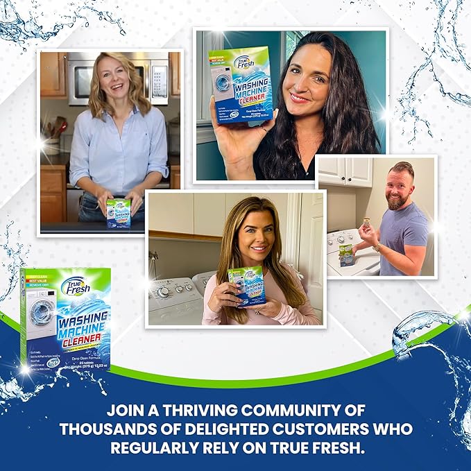 True Fresh Washing Machine Cleaner Tablets - 25-Pack & 15-Pack - Deep Clean & Descale All Internal Parts, Ideal for All Washers Top Load, Front Load, HE, Septic Safe (40 Tablets)