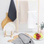 Homaxy 100% Cotton Waffle Weave Kitchen Dish Towels, Ultra Soft Absorbent Quick Drying Cleaning Towel, 13 x 28 Inches, 12-Pack, White