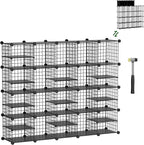 Wire Cube Storage Organizer, 20 Cubes Converted into 23 Cubes, Sturdy Metal Grids Storage Shelf Closet Shelving Units and Storage, Shelves for Bedroom LIvingroom Office