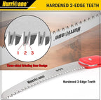 HURRICANE Folding Hand Saw, 10 Inch Pruning Saw, Hand Saw for Wood Cutting, Camping Tree Saw with SK5 Curved Blade, Triple-cut Razor Teeth, Outdoor Portable Saw for Tree Trimming, Gardening, Hiking
