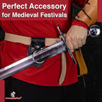 Armory Replicas - Genuine Rawhide Leather Universal Axe Frog - Medieval Hand Crafted O-Ring Funcitonal Outdoor Costume LARP Weapon Holder