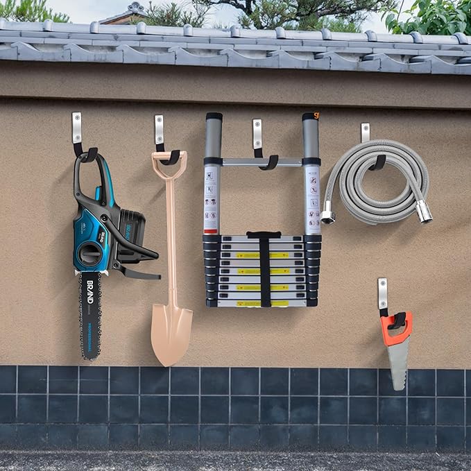 Heavy Duty Steel Garage Hooks,Garage Storage Utility Hooks,Heavy Duty Garage Garden Tool Organizer,Steel Wall Mount Hooks, Garden Hose Hanger, Small U Hooks (Black 2 Pack)